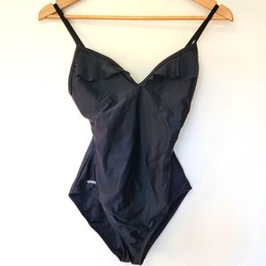 Black Speedo one peice swimsuit